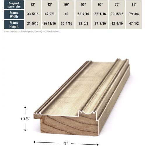  Frame My TV Deco TV Frames - Antique White Smart Frame Compatible ONLY with Samsung The Frame TV (50, Fits 2021-2022 Frame TV)