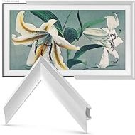 Frame My TV Deco TV Frames Alloy Prismatic - Pure White Bezel Compatible ONLY with Samsung The Frame TV (55, Fits 2021-2022 Frame TV)