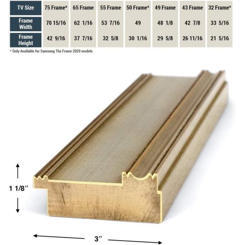  Frame My TV Deco TV Frames - Warm Silver Smart Frame Compatible ONLY with Samsung The Frame TV (65, Fits 2021-2022 Frame TV)