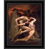 FrameToWall Dante and Virgil in Hell 20x23 Black Ornate Wood Framed Canvas Art by Bouguereau, William Adolphe