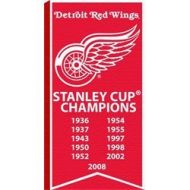 Frameworth Detroit Red Wings - 14x28 Canvas Stanley Cup Banner With Team Logo