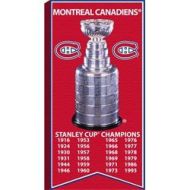 Frameworth Montreal Canadiens - 14x28 Canvas Stanley Cup Banner With Cup Photo