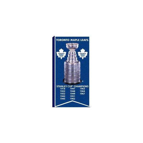 Frameworth Toronto Maple Leafs - 14x28 Canvas Stanley Cup Banner With Cup Photo