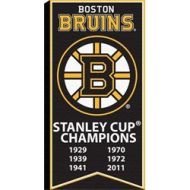 Frameworth Boston Bruins - Stanley Cup Banner 14x28 Canvas With Team Logo