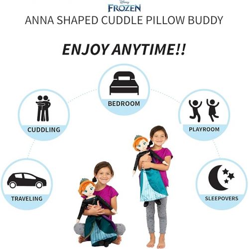  Disney Frozen Anna Kids Bedding Super Soft Plush Cuddle Pillow Buddy, 