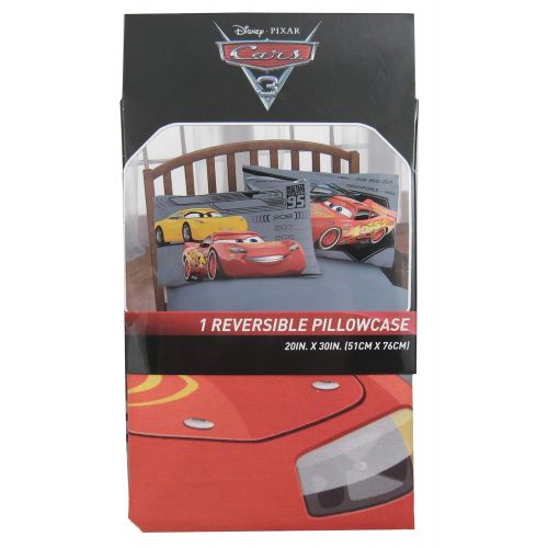  Franco Disney Cars 3 Reversible Pillow Case - Red and Black