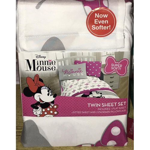  Franco Disney Minnie Mouse 4pc Twin Size Bed Comforter and Sheet Set