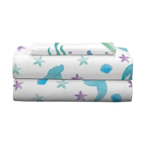  Franco Kids Bedding Super Soft Sheet Set, 3 Piece Twin Size, Disney Little Mermaid