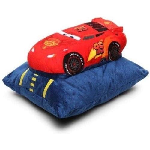  Franco Disney Cars 3~6pcs Twin Size Comforter Set (Comforter, Pillow Sham & 3pc Sheet Set) + Lightning McQueen Plush Pillow