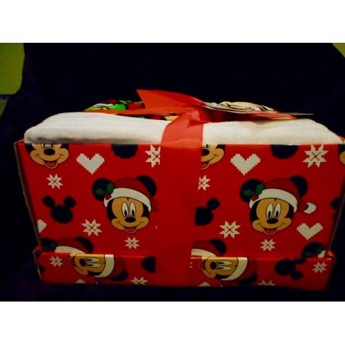  Franco Disney Santa Claus Mickey Mouse Christmas Plush Throw Blanket 62 X 90 (Comes in Nice Gift Box)