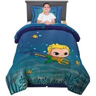 [아마존베스트]Franco Kids Bedding Super Soft Comforter and Sheet Set, 4 Piece Twin Size, Aquaman