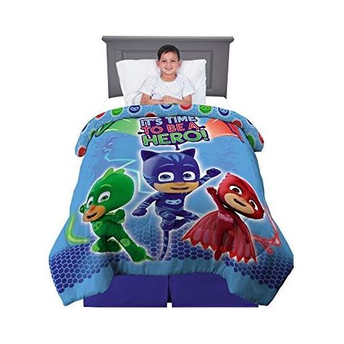  [아마존베스트]Franco Kids Bedding Super Soft Reversible Comforter, Twin/Full 72” x 86”, PJ Masks