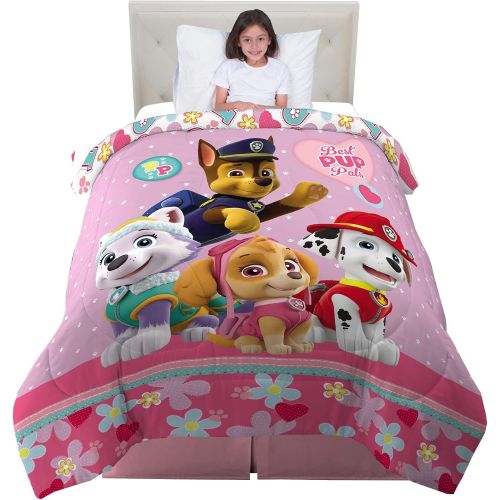 Franco Kids Bedding Super Soft Reversible Comforter, Twin/Full Size 72 x 86, Paw Patrol Pink