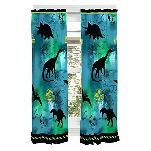  Franco Kids Room Window Curtain Panels Drapes Set, 82 x 63, Jurassic World