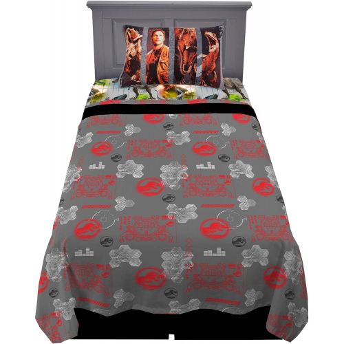  Franco MA9468 Kids Bedding Super Soft Sheet Set, 3 Piece Twin Size, Jurassic World