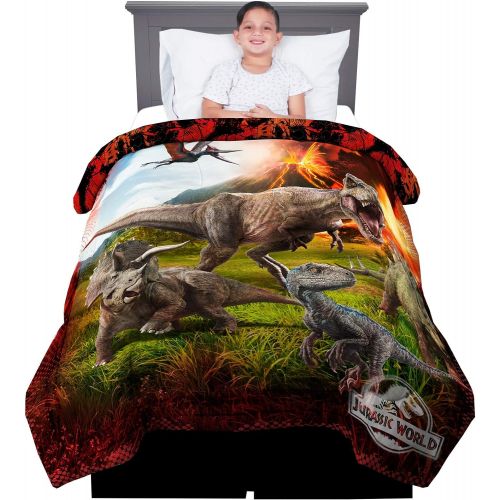  Franco ML9468 Kids Bedding Super Soft Reversible Comforter, Twin/Full Size 72 x 86, Jurassic World