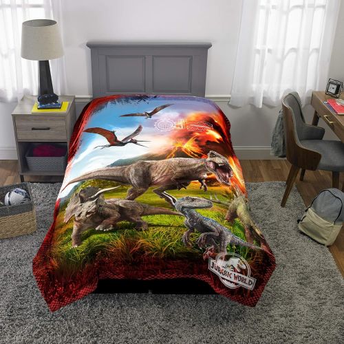  Franco ML9468 Kids Bedding Super Soft Reversible Comforter, Twin/Full Size 72 x 86, Jurassic World