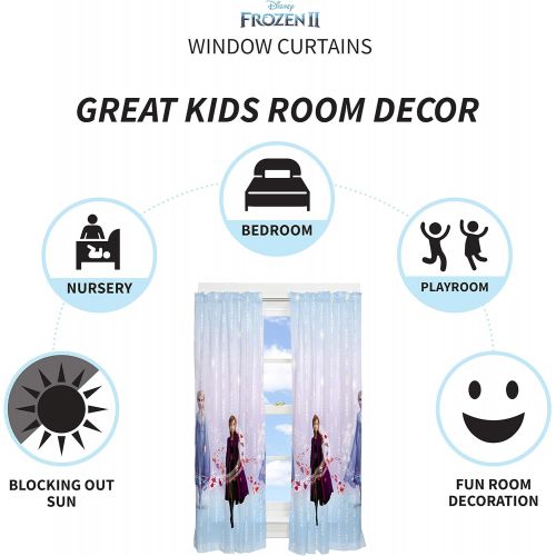  Franco Kids Window Curtain Panels Drapes Set, 82 in x 63 in, Disney Frozen 2