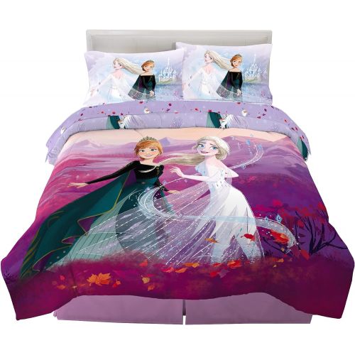  Franco Kids Bedding Super Soft Comforter and Sheet Set, 5 Piece Full Size, Disney Frozen 2