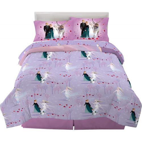  Franco Kids Bedding Super Soft Comforter and Sheet Set, 5 Piece Full Size, Disney Frozen 2