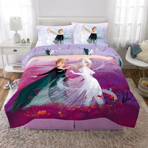  Franco Kids Bedding Super Soft Comforter and Sheet Set, 5 Piece Full Size, Disney Frozen 2