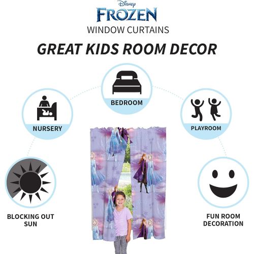  Franco Kids Room Window Curtains Drapes Set, 82 in x 63 in, Disney Frozen 2