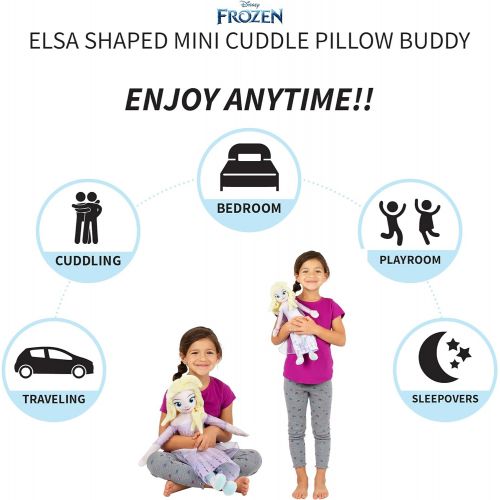  Franco Kids Bedding Super Soft Plush Mini Cuddle Pillow Buddy, One Size, Disney Frozen 2 Elsa