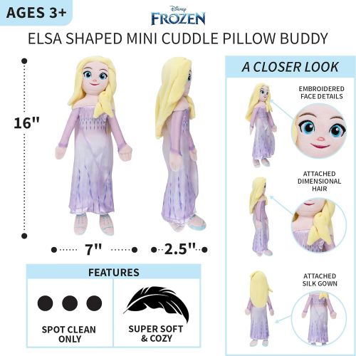  Franco Kids Bedding Super Soft Plush Mini Cuddle Pillow Buddy, One Size, Disney Frozen 2 Elsa