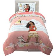 Franco Kids Bedding Super Soft Microfiber Comforter and Sheet Set, 4 Piece Twin Size, Disney Princess Moana