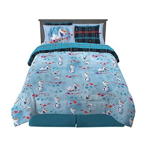  [아마존베스트]Franco Kids Bedding Comforter and Sheet Set with Sham, 7 Piece Full Size, Disney Frozen 2 Olaf