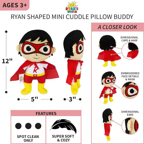  [아마존베스트]Franco Kids Bedding Super Soft Plush Mini Cuddle Pillow Buddy, One Size, Ryans World Red Titan