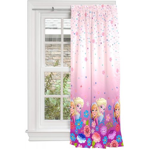  [아마존베스트]Franco Kids Room Darkening Window Curtain Panel, 42 X 63, Pink, Disney Frozen