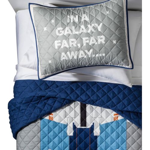  Franco Star Wars Gray & Blue Twin Quilt Set