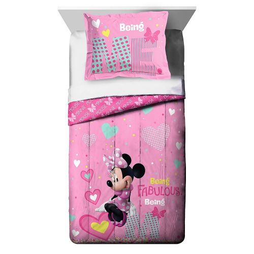  Franco Manufacturing Disney Minnie Mouse Kids Bedding Reversible Twin/Full Comforter with Sham