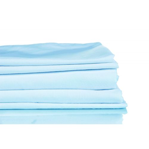  Francois et Mimi T1800QS 1800 Thread Count Cotton-Rich Sheet Set, Queen, Sky Blue