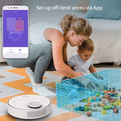  Robot Vacuum Cleaner, 360 S6 Robotic Vacuum and Mop with Laser Navigation, Smart Sensor, Auto-Recharge and Resume, Washable Filter, Multi-Map Management, App Control, Cleans Pet Ha