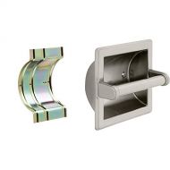 Franklin Brass 600R Mounting Bracket for Recessed Paper Holders AND Franklin Brass 9097SN, Bath Hardware Accessories, Recessed Toilet Paper Holder, Satin Nickel