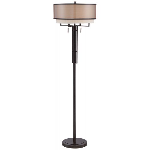  Franklin Iron Works Alamo Floor Lamp With Double Shade