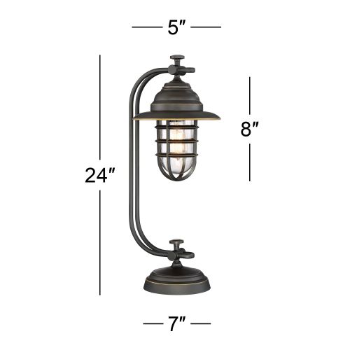  Franklin Iron Works Knox Oil-Rubbed Bronze Lantern Desk Lamp