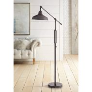 Turnbuckle Industrial Downbridge Floor Lamp LED Oil Rubbed Bronze Adjustable Metal Shade for Living Room Reading Bedroom - Franklin Iron Works