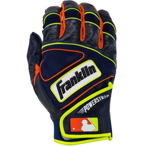  Franklin Sports Franklin Powerstrap Batting Gloves - NavyOrangeOptic