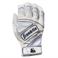 Franklin Chrome Powerstrap Youth Batting Gloves - White