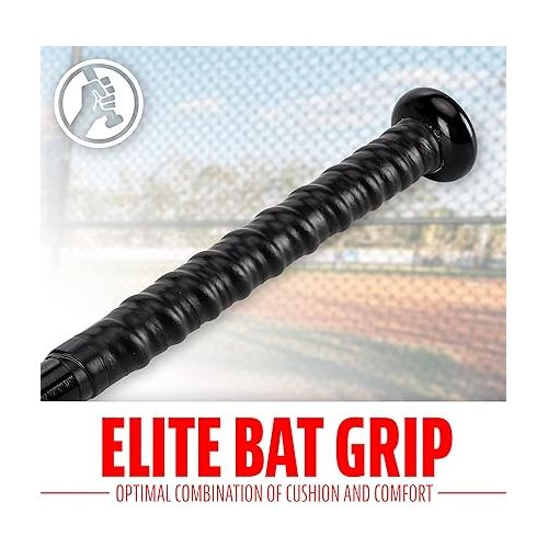  Franklin Sports MLB Baseball Training Bat + Balls - Thin Stick Training Bat for Hitting Practice - Skinny Mini Bat + Ball Set for Contact Batting - 30