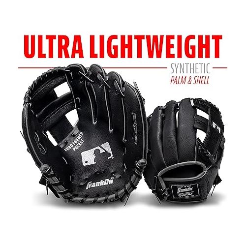  Franklin Sports Kids Baseball Gloves - RTP Youth Teeball Glove + Ball Set - Boys + Girls Teeball Mitt Set - Kids + Toddlers - 9.5