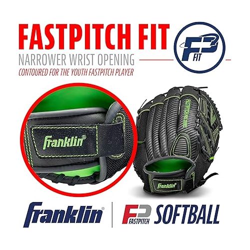  Franklin Sports Fastpitch Pro Series Softball Gloves - Right or Left Hand Throw - Adult and Youth Sizes - 11in, 11.5in, 12in, 12.5in and 13in Size Mitts