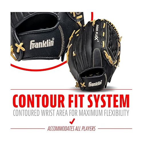  Franklin Sports Baseball Glove - ProFlex Adult Baseball + Softball Glove - Baseball + Fastpitch Softball Outfield Mitt - Left Handed Throw + Right Handed Throw