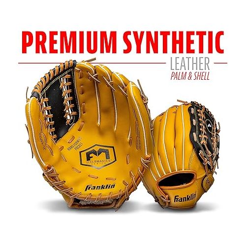  Franklin Sports Baseball + Softball Gloves - Field Master Adult + Youth Baseball + Softball Gloves - Right Hand + Left Hand Gloves - Infield + Outfield Mitts - Multiple Sizes + Colors