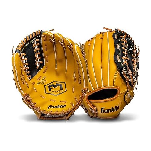  Franklin Sports Baseball + Softball Gloves - Field Master Adult + Youth Baseball + Softball Gloves - Right Hand + Left Hand Gloves - Infield + Outfield Mitts - Multiple Sizes + Colors