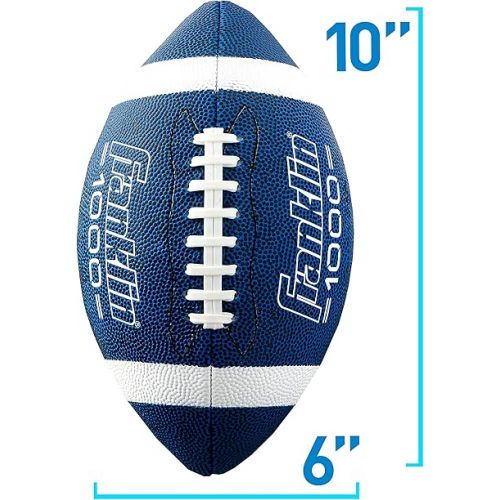  Franklin Sports Youth Footballs - Junior + Pee Wee Kids Footballs - All-Weather Synthetic Leather Outdoor Footballs - Extra Grip 1000 Footballs for Kids - 1 Packs + 12 Football Team Packs