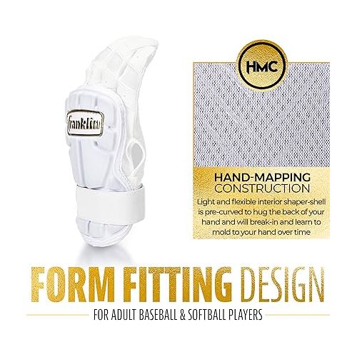  Franklin Sports Baseball Hand + Wrist Guard - PRT LG Series Adult Hand + Wrist Protector for Batting - Protective Hand, Wrist Shield - Right + Left Hand Hitters - One Size - Adult